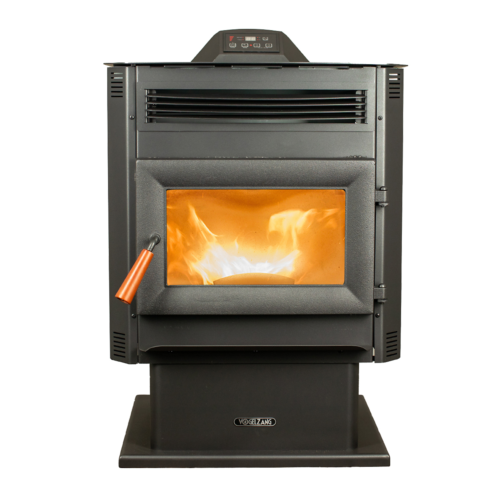 Vogelzang Wood Pellet Stove - 55,000 BTU, Heats Up to 2,200 Sq. Ft., 90 Lb. Hopper, Black, Model# VG5717-P